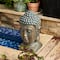 Glitzhome® 16" Faux Bronze Buddha Head Garden Statue